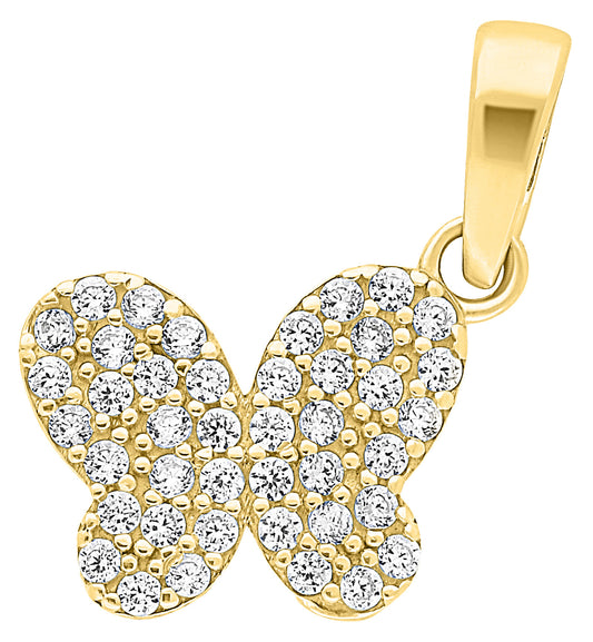 Dije de Mariposa con Circonias en Oro 10k