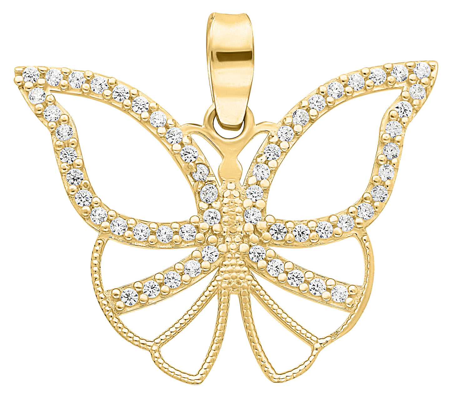 Dije de Silueta de Mariposa con Circonias en Oro 10k