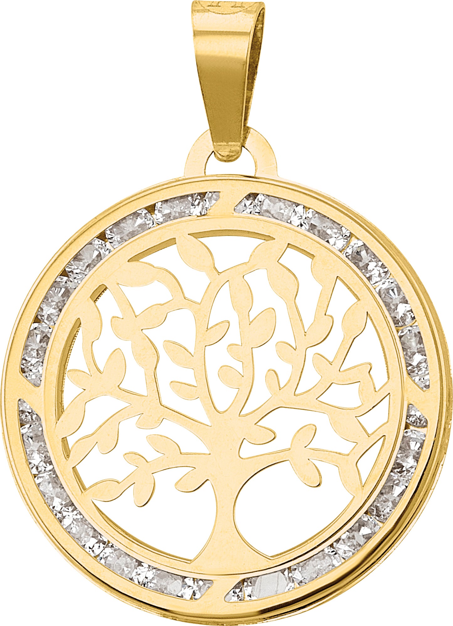 Dije Árbol de la Vida con Circonias en Oro 10k