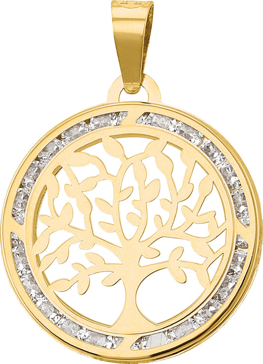 Dije Árbol de la Vida con Circonias en Oro 10k
