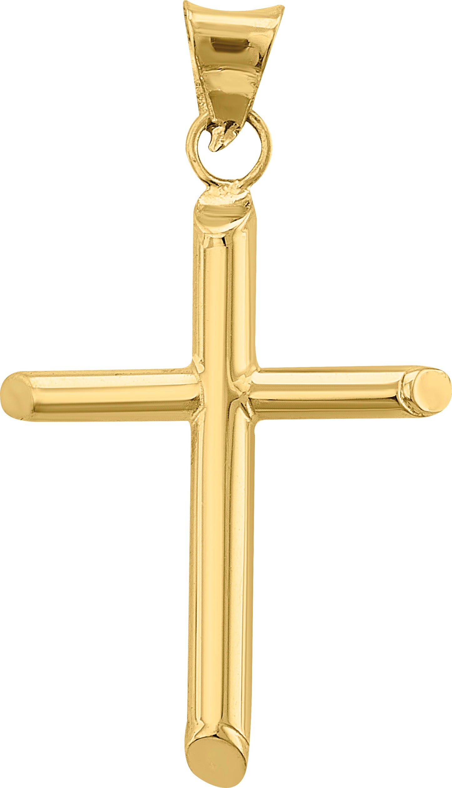 Dije de Cruz de Tubo en Oro 10k