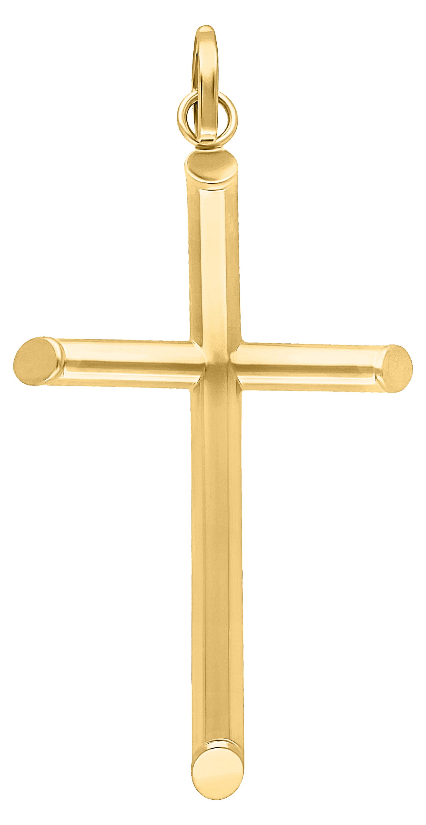 Dije Cruz de Tubo en Oro 10k