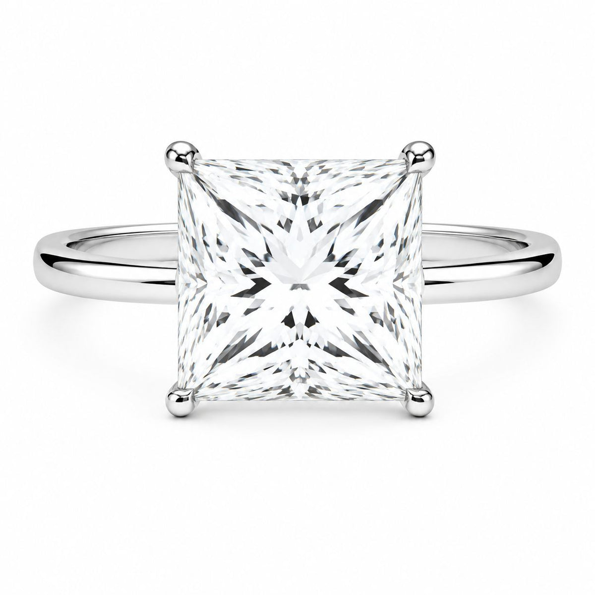 Solitario Oro 14k Circonia Corte Princesa