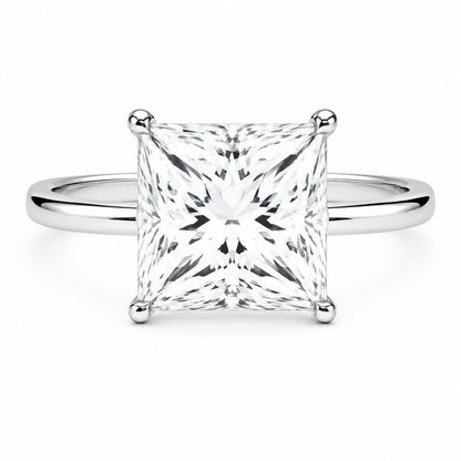 Solitario Oro 14k Circonia Corte Princesa