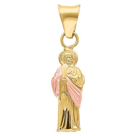 Bicolor St. Jude Thaddeus Pendant in 10k Gold