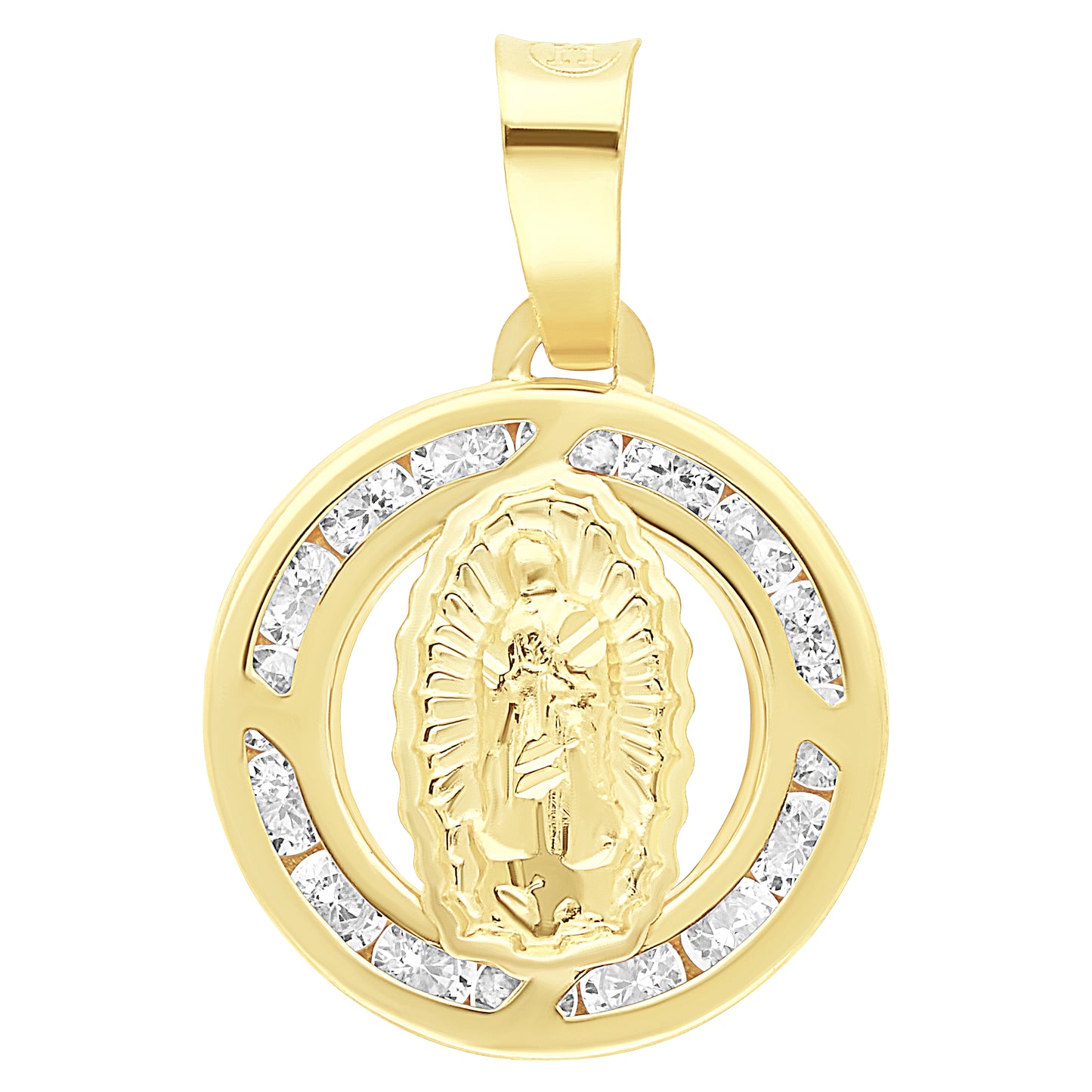 Medalla Virgen de Guadalupe Oro 10k con Circonias