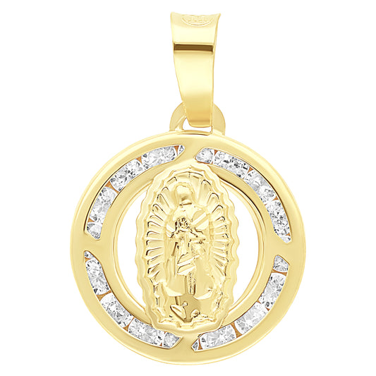 Virgin of Guadalupe 10k Gold Medal with Zirconias