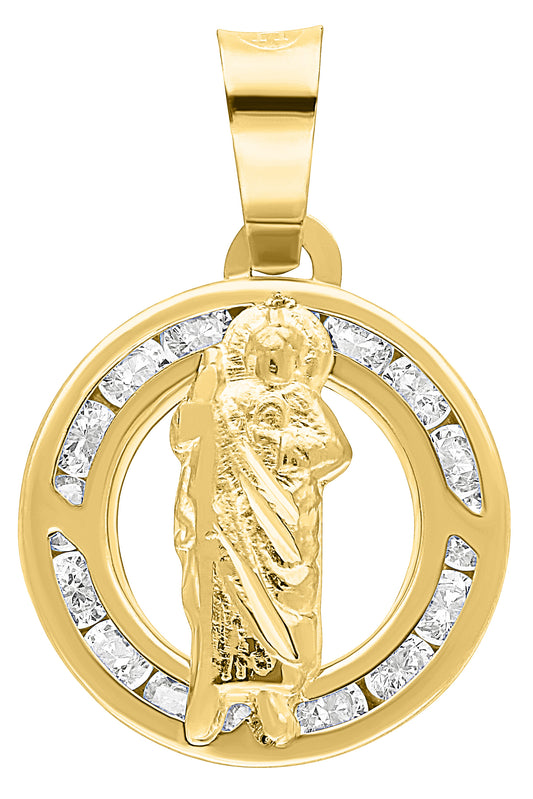 10k Gold St. Jude Medal with Cubic Zirconia