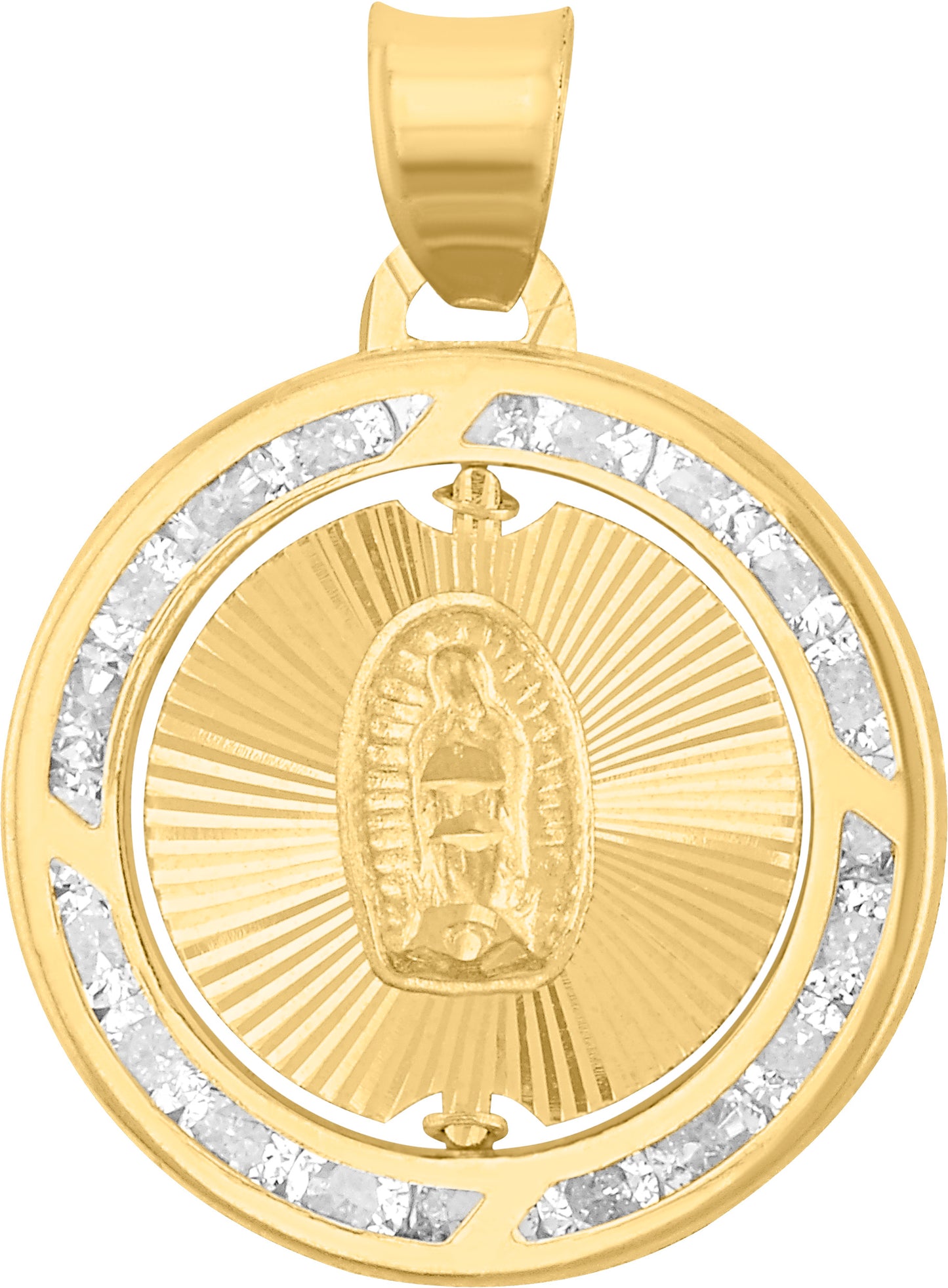 Medalla Escapulario en Oro 10k con Circonias