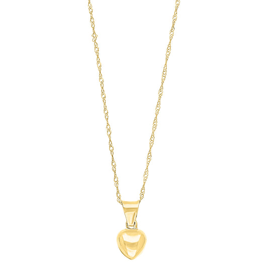 Gargantilla Corazón Abombado en Oro 10k