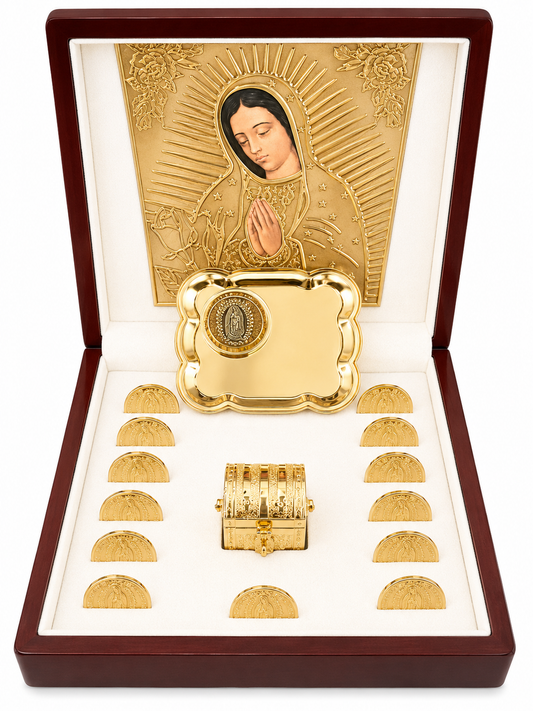 Arras Matrimoniales en Chapa de Oro con Estuche de Madera