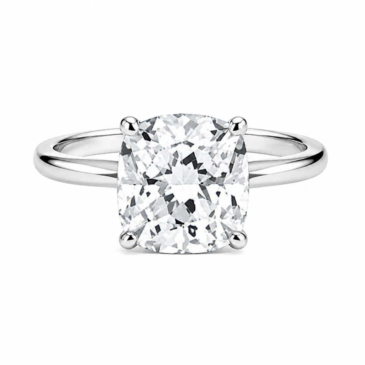 Solitario Oro 14k Diamante Natural Corte Cushion 0.50ct
