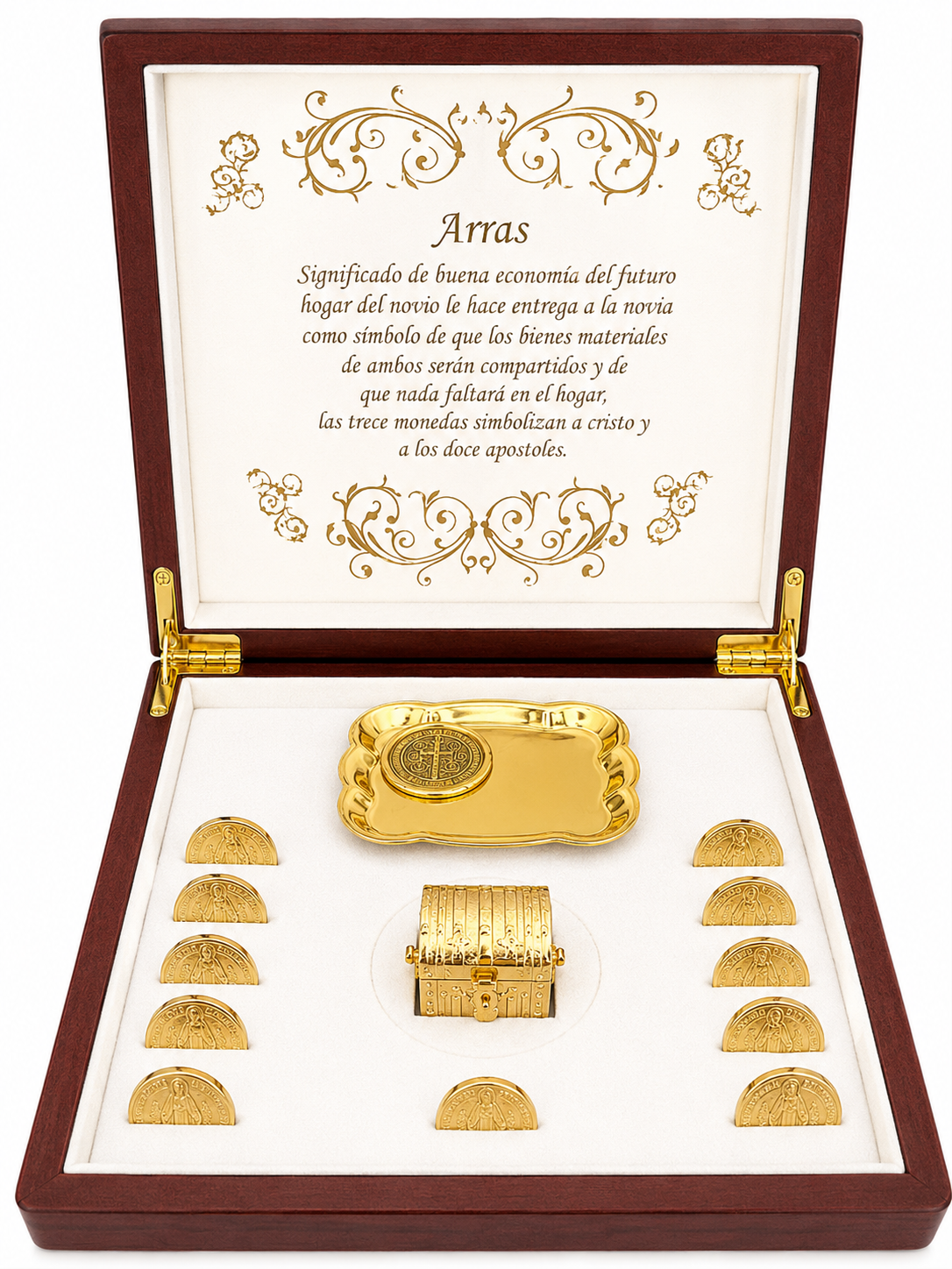 Arras Matrimoniales en Chapa de Oro con Estuche de Lujo