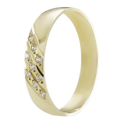 Argollas 14k con Tres Líneas Diagonales Circonias