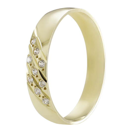 Argollas 14k con Tres Líneas Diagonales Circonias