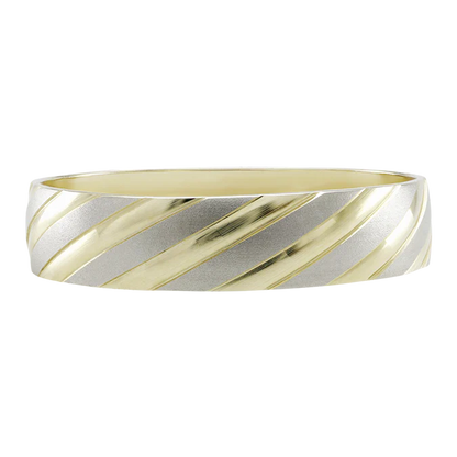 Argolla Combinada en Oro 14k con Diagonales de 4mm