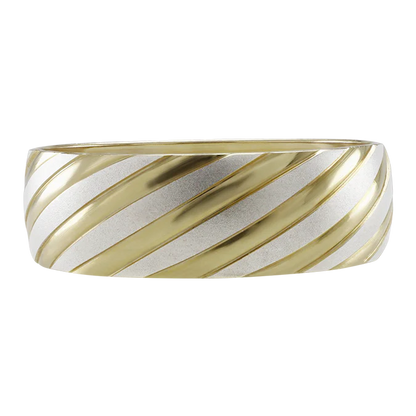 Argolla Combinada en Oro 14k con Diagonales