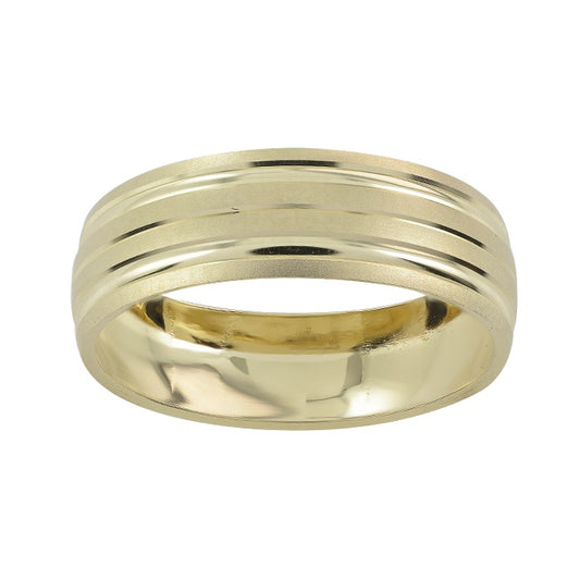 ARGOLLA ORO 14K LINEAS MATE/LISA