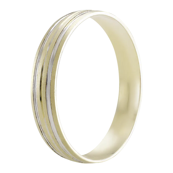 Argolla en Oro 14k con Líneas Intercaladas