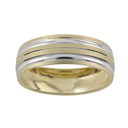 Argolla Líneas Intercaladas en oro de 14k