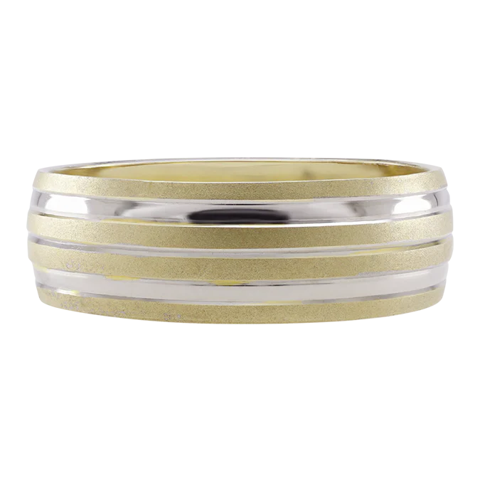 Argolla Líneas Intercaladas en oro de 14k