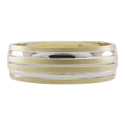 Argolla Líneas Intercaladas en oro de 14k