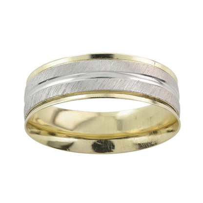 Argolla Combinada en Oro de 14k en Mate