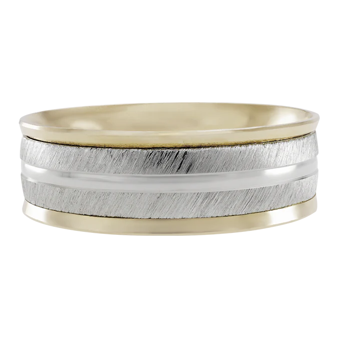 Argolla Combinada en Oro de 14k en Mate