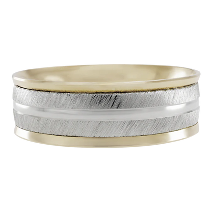 Argolla Combinada en Oro de 14k en Mate