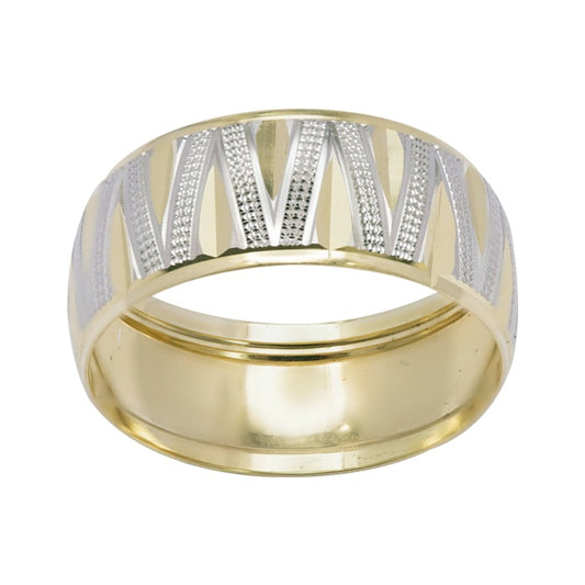 ARGOLLA ORO 14K ZIG-ZAG COMBINADO.