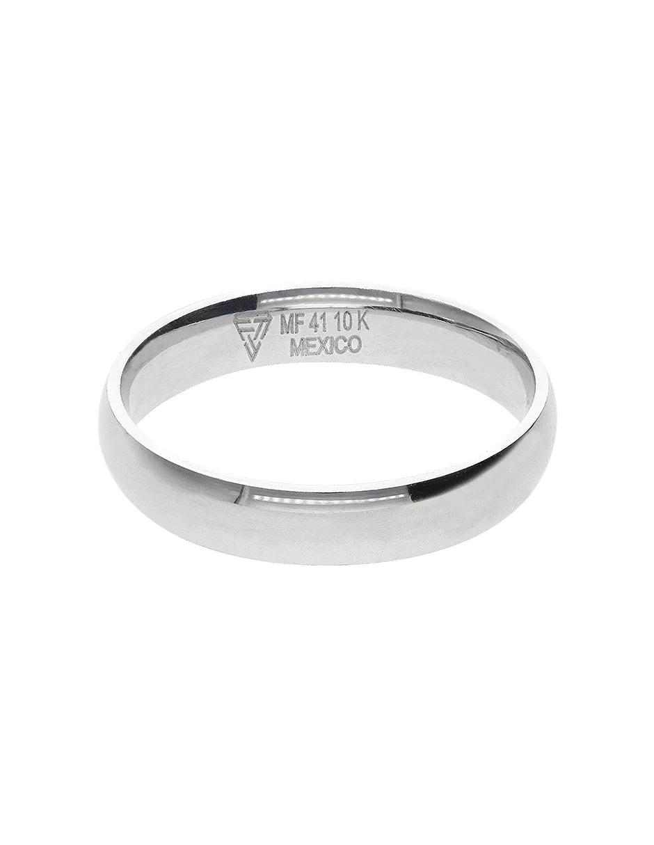 Argolla Lisa De Oro Blanco 10k y 14k De 3mm