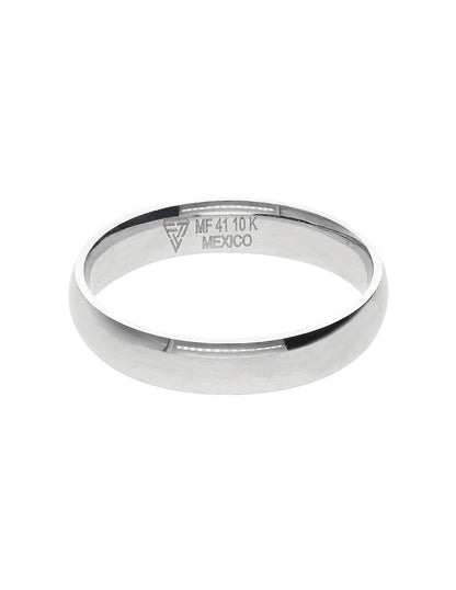 Argolla Lisa De Oro Blanco 10k y 14k De 3mm