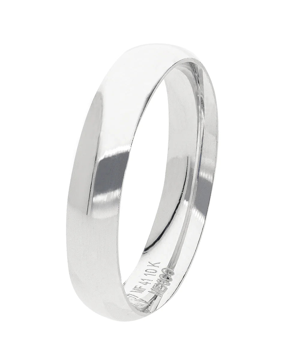 Argolla Lisa De Oro Blanco 10k y 14k De 3mm