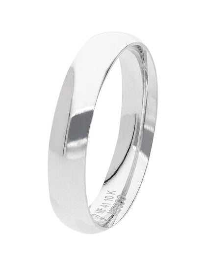 Argolla Lisa De Oro Blanco 10k y 14k De 3mm