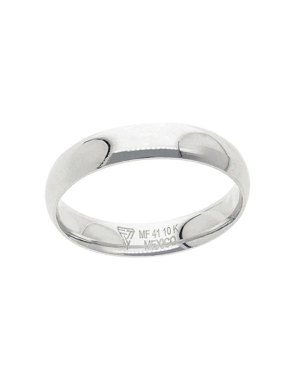 Argolla Lisa De Oro Blanco 10k y 14k De 3mm