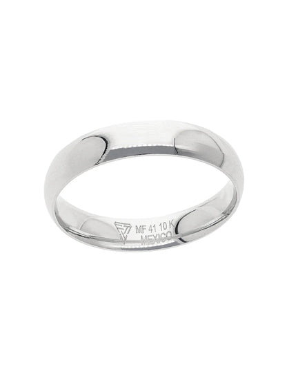 Argolla Lisa De Oro Blanco 10k y 14k De 3mm