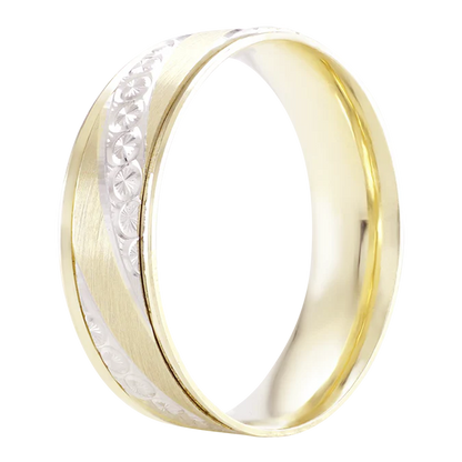 Argolla Combinada en Oro de 14k con Circonias