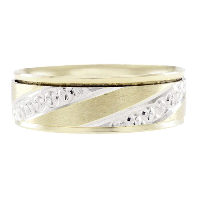 Argolla Combinada en Oro de 14k con Circonias