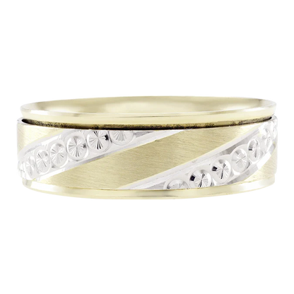 Argolla Combinada en Oro de 14k con Circonias