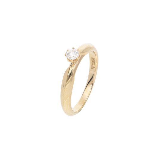 SOLITARIO ORO 14K ZIRCONIA 6U