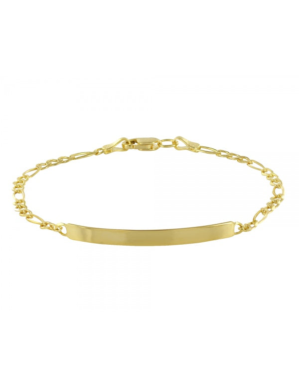 Esclava con Placa Estilo Fígaro en Oro de 10k y 14k