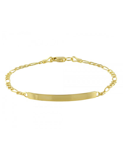 Esclava con Placa Estilo Fígaro en Oro de 10k y 14k