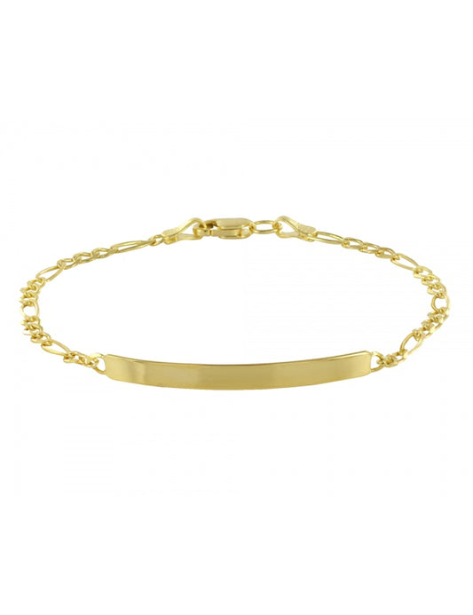 Esclava con Placa Estilo Fígaro en Oro de 10k y 14k
