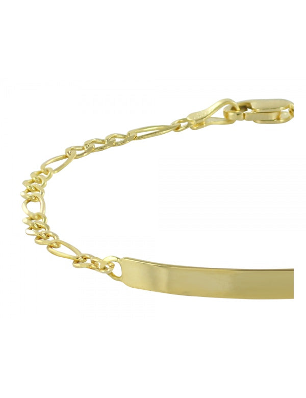 Esclava con Placa Estilo Fígaro en Oro de 10k y 14k