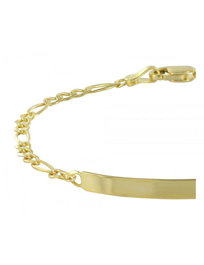 Esclava con Placa Estilo Fígaro en Oro de 10k y 14k