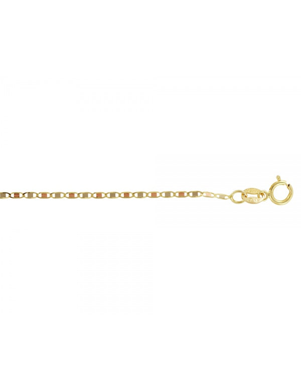 Cadena Estilo Espejo Combinada En Oro de 10k