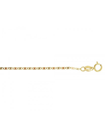 Cadena Estilo Espejo Combinada En Oro de 10k