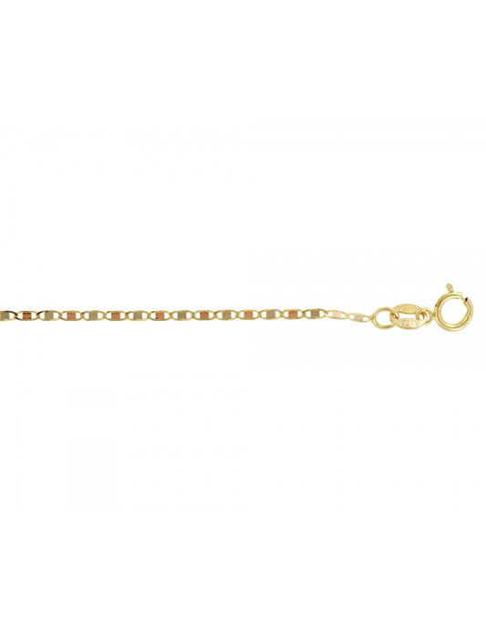 Cadena Estilo Espejo Combinada En Oro de 10k