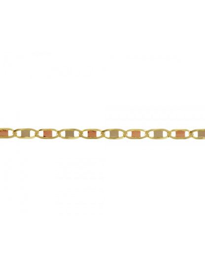 Cadena Estilo Espejo Combinada En Oro de 10k