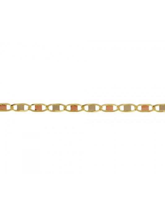 Cadena Estilo Espejo Combinada En Oro de 10k